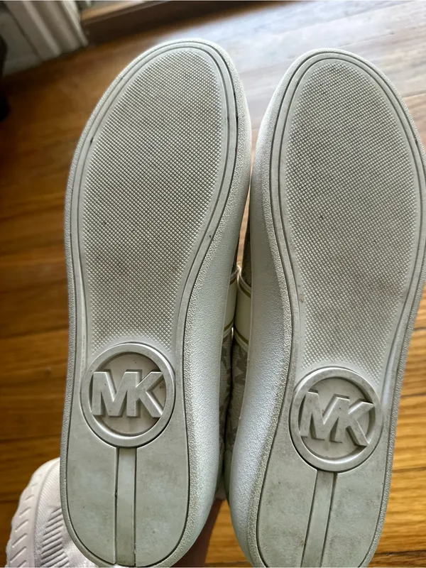 MICHAEL Michael Kors Juno Stripe Lace Up Sneakers Vanilla MK Monogram 8.5 - Image 3