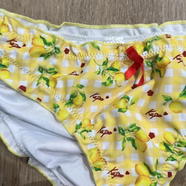 Yellow Floral Bikini Set with Red Accents - lemons - Image 2