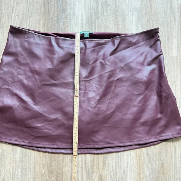 Wild Fable Burgundy Faux Leather Skort Mini Skirt XXL Wine Purple Side Slit - Image 5