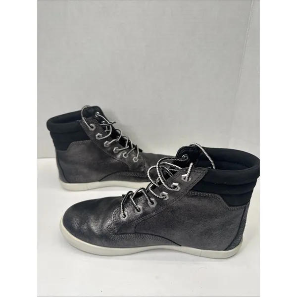 Timberland Dausette A1QIV Women’s 7.5 Black Metallic Leather Sneaker Boots - Image 2
