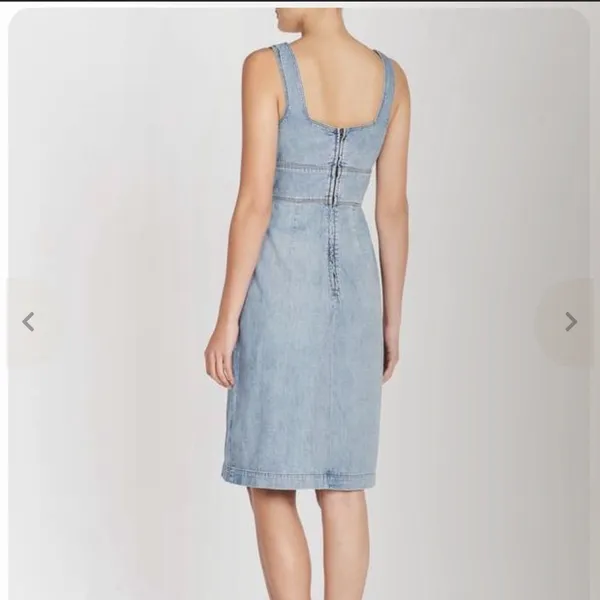 La Vie Rebecca Taylor Drapey Denim Cut-Out Dress in Forget Me Not - Image 7