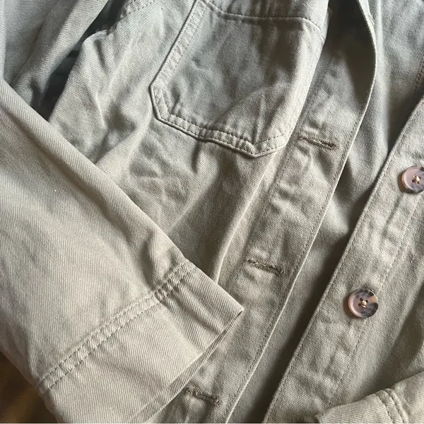 &Denim Army Green Denim Utility Jacket - Image 3