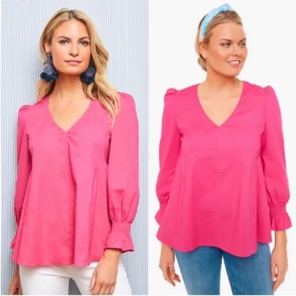Tuckernuck Pomander Place Blouse Top Easton Pink Size Medium - Image 3