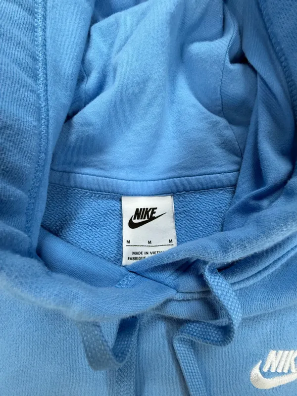 Nike Light Blue Pullover Hoodie with White Swoosh - Image 3