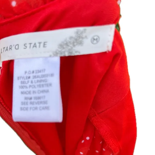 Altar'd State Bowie Romper Women's Sz Medium Red Polka Dot Ruffle - Image 8