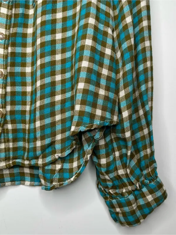 Pilcro Anthropologie Camisa Breezy Ruffle Button Down Shirt Size Large - Image 4