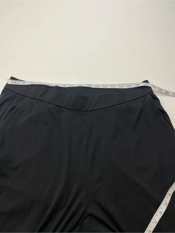 Eileen Fisher‎ Black Wide Leg Pull-on Stretch Pant Womens Size XL Pockets - Image 4