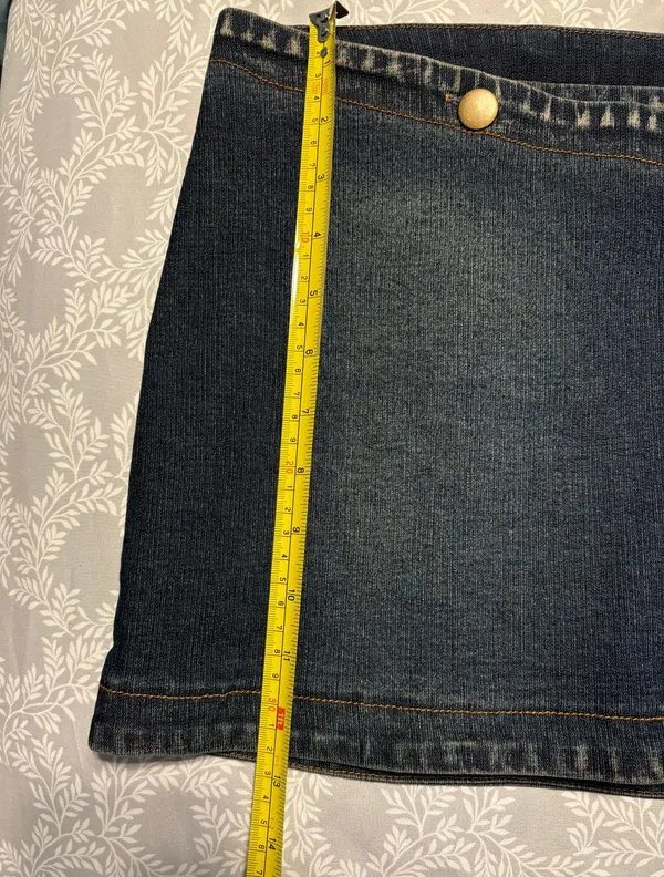 Urban Outfitters mini asymmetrical denim skirt with button closure - Image 8