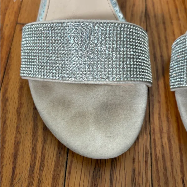 Sugar Machelene dressy block heel sandal rhinestone beige‎ strap size 10 - Image 2