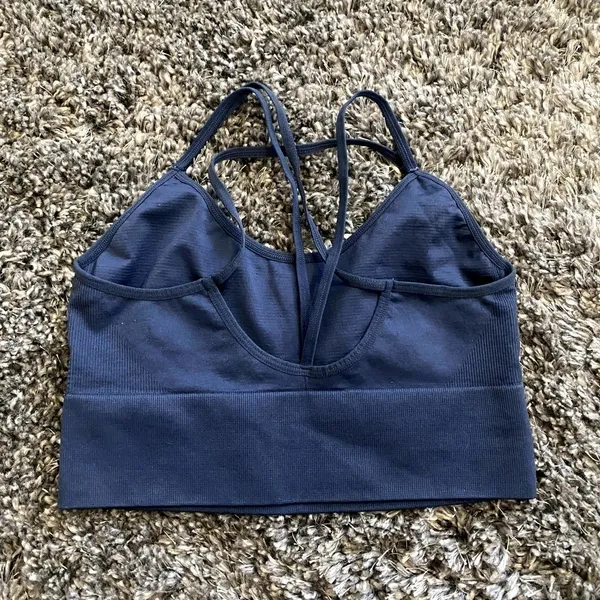Strappy Sports Bra in Blue, Size XL​​​​​​​ - Image 2