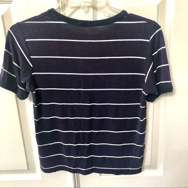 Brandy Melville blue and white striped top - Image 3