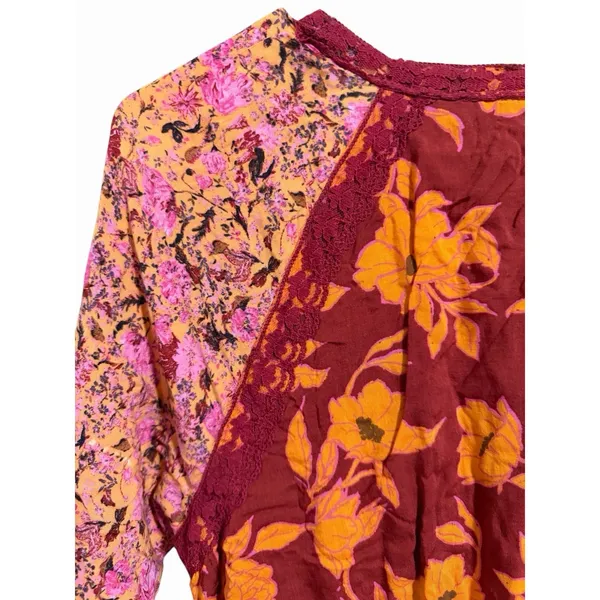 Free People‎ Tilda Wrap Dress Firebrick Floral Women's Size Medium - Image 8