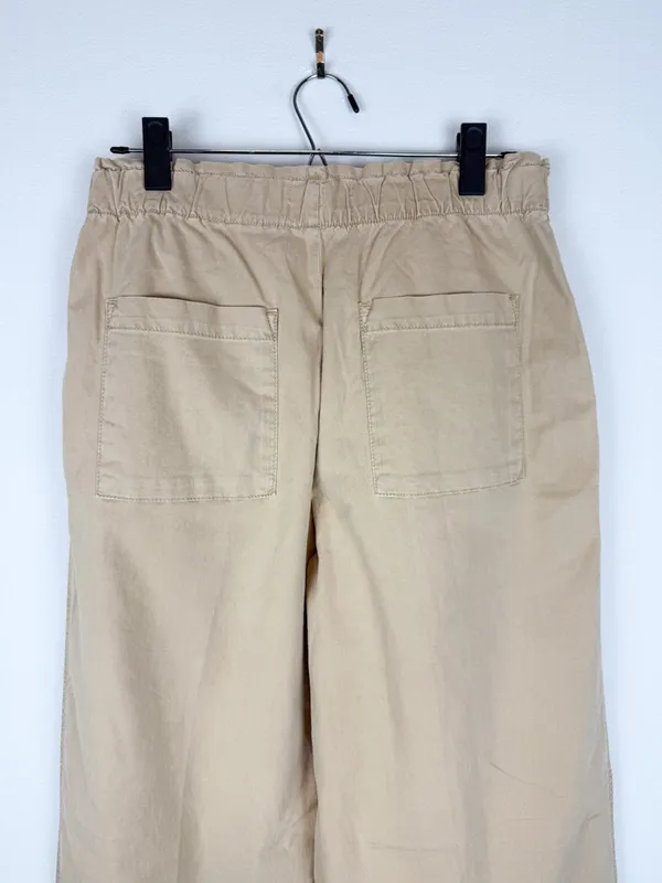 NWT LOFT Wide Leg Loose Fit Pleated Poplin Trouser Pant Tan Size Small - Image 10