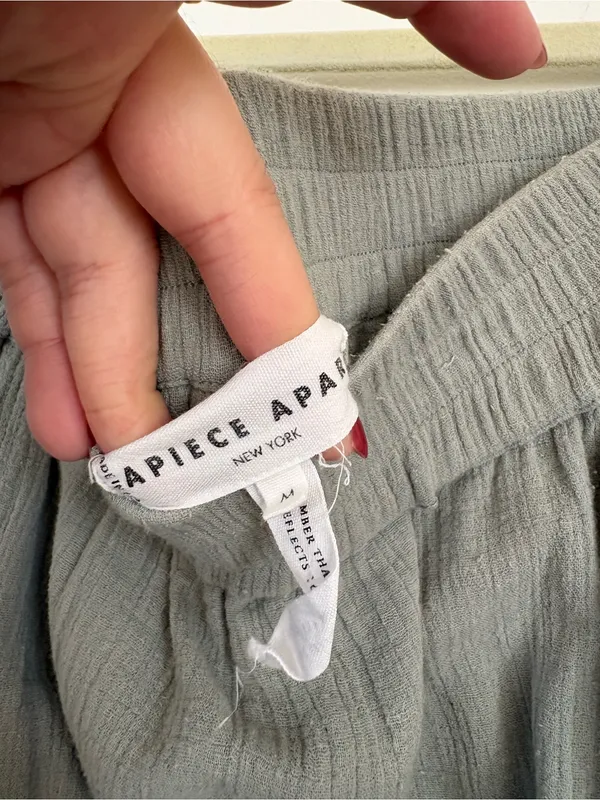 Apiece Apart Organic Cotton Gauze Sage Green Harem Pants Size Medium - Image 5