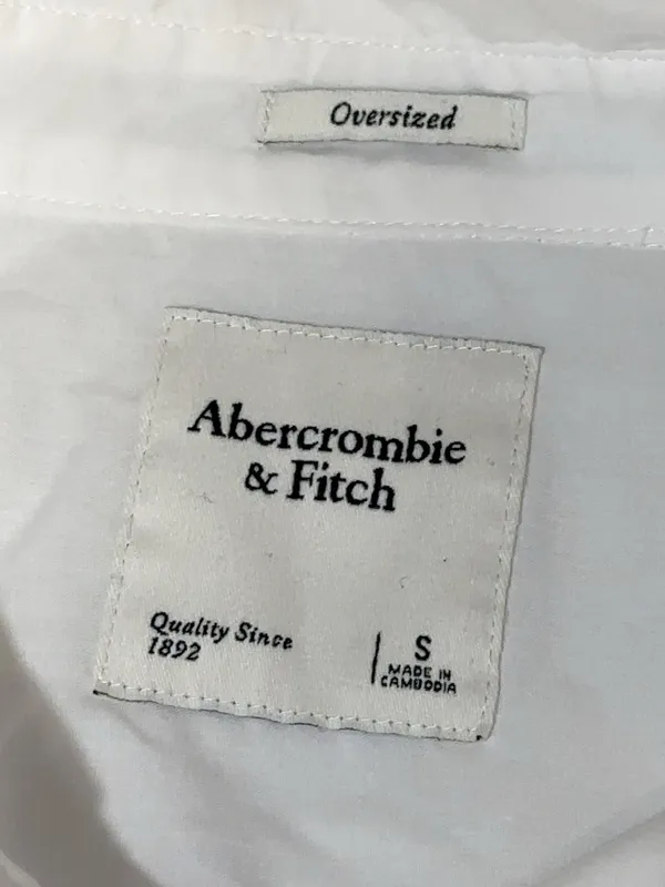 Abercrombie & Fitch White Oversized Button Down Shirt Women’s Small - Image 6