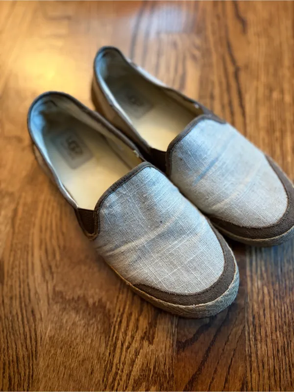 UGG Australia Taupe Linen Espadrille Slip-On Flats Loafers 7.5 - Image 2