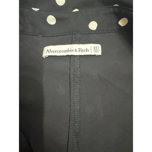 Abercrombie & Fitch Black Polka Dot Long Sleeve Wrap Mini Dress XS Tall - Image 3