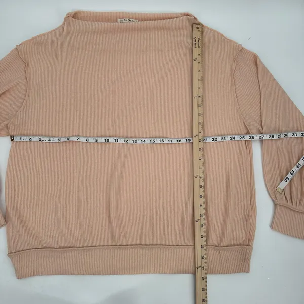 We The Free Sweater Womens L Peach Main Squeeze L/S Knit Oversized Boatneck Top - Image 7