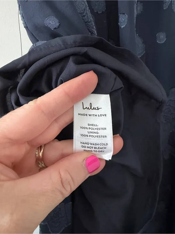 Lulu’s Compelling Love Navy Blue Jacquard Floral Short Sleeve Maxi Dress NWT S - Image 6