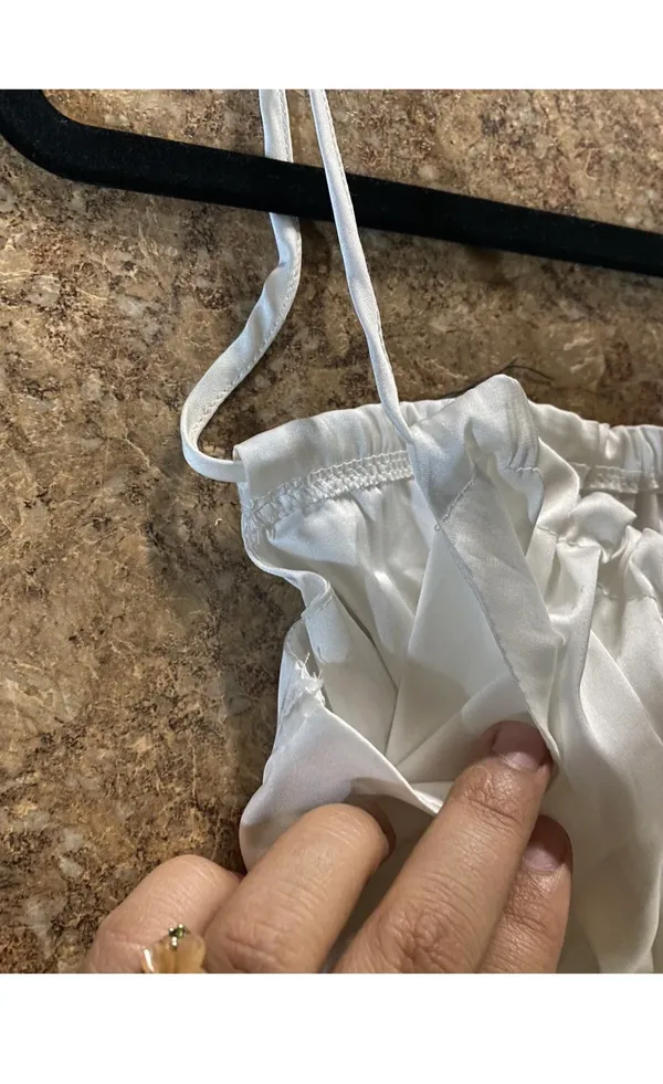 Zaful Sexy Spaghetti Straps Crop Top Women Summer Silk Satin Bow Ruched Camis Tops Sleeveless Backless Female Skinny Camisole - Image 8