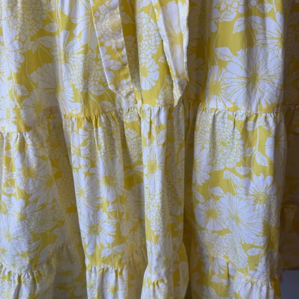 Lisa Marie‎ Fernandez XL Target Yellow Floral Tiered Trapeze Babydoll Swing - Image 4