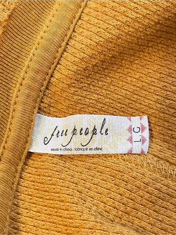 Free People Long-Sleeve Scoop Neck Top in Mustard - Image 4