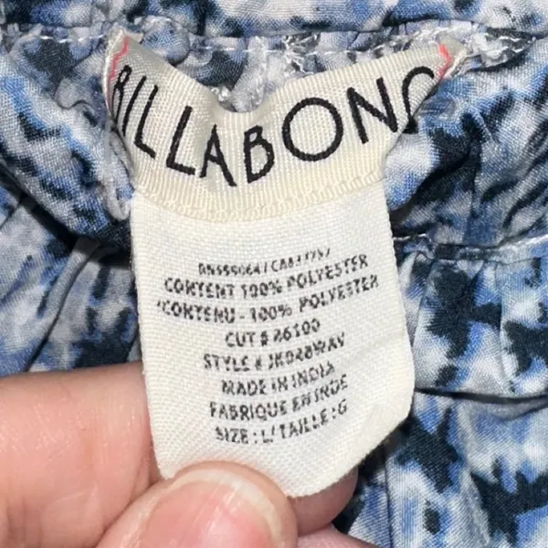 Billabong Blue Tie Dye Wrap Maxi‎ Skirt Women's Large Boho Beach Festival - Image 4