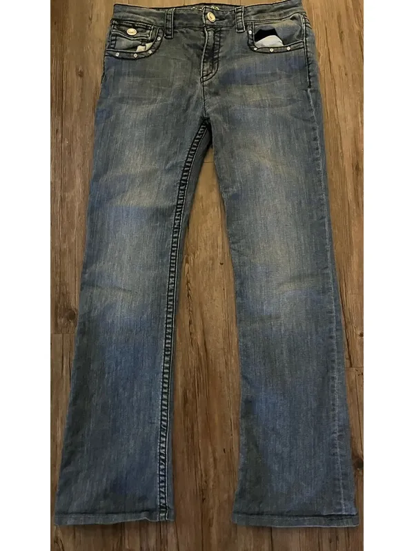Y2K UKnighted Royal Jeans Sz 10 Boot Cut Dark Wash Pants - Image 3
