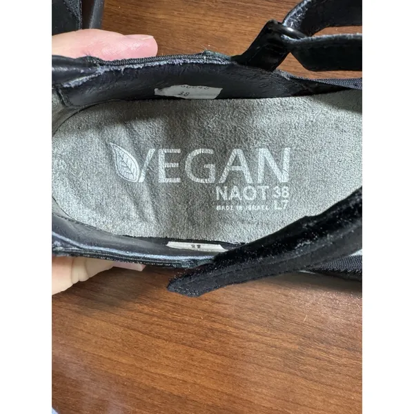 Naot Matua Suede Patent Mary Jane Size 38 US 7-7.5 Black Comfort Shoe - Image 9