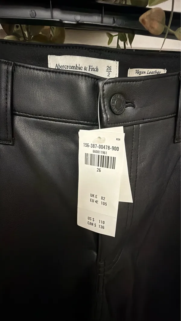 Abercrombie & Fitch Black Vegan Leather Pants - Image 4