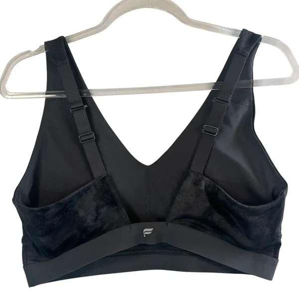 Fabletics Onyx Smudge V Neck Strappy Back M Support Sports Bra L‎ Diamond Dye - Image 3