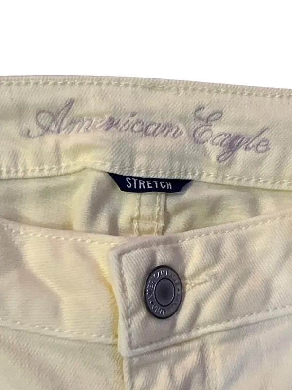 American Eagle Skinny Jeans Womens 14 Low Rise Butter Yellow Stretch Denim - Image 8
