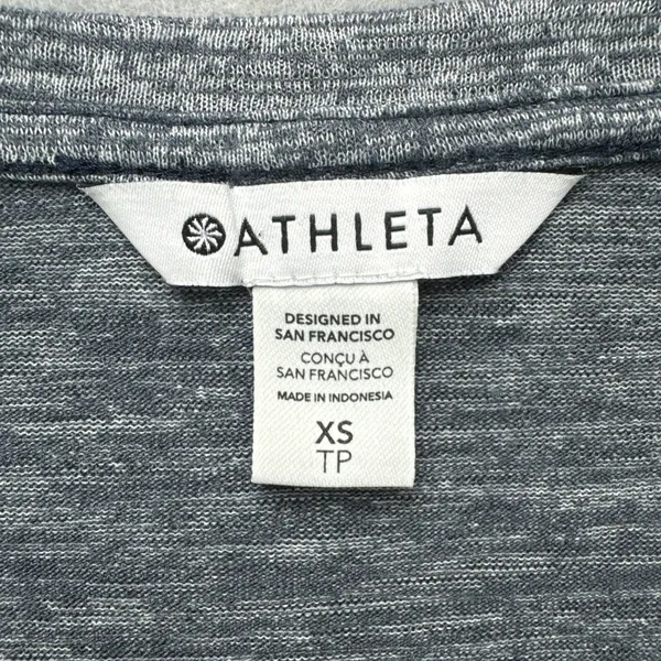 Athleta Top Women's XS Breezy Scoop V-Neck Tee Heather Gray Activewear 980776 - Image 2