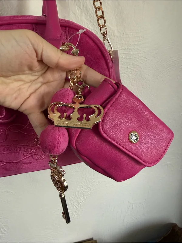 NWT Juicy Couture Sparkle Royal Satchel Raspberry Tart Pink - Image 4