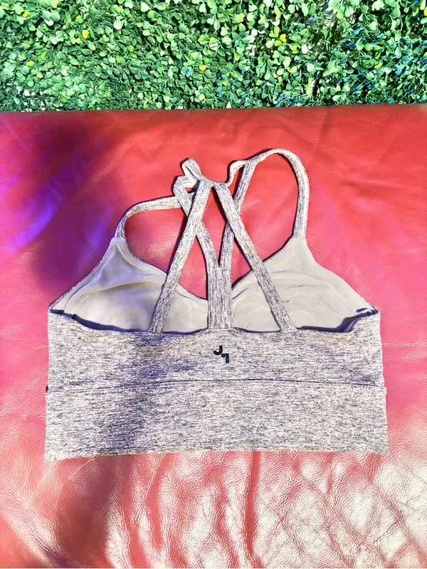 JoyLab Gray Heather Strappy Sports Bra with Crisscross Back - Image 2