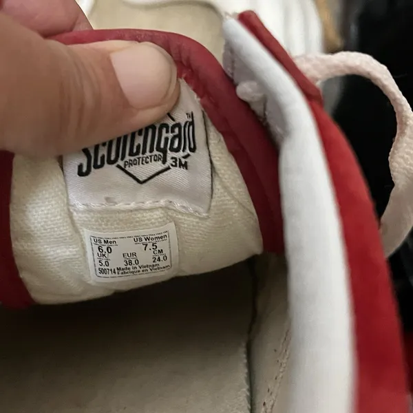 vans scotchgard Red Suede Sneaker Womens 7.5 Low Top Skate Walking Grunge Urban - Image 3