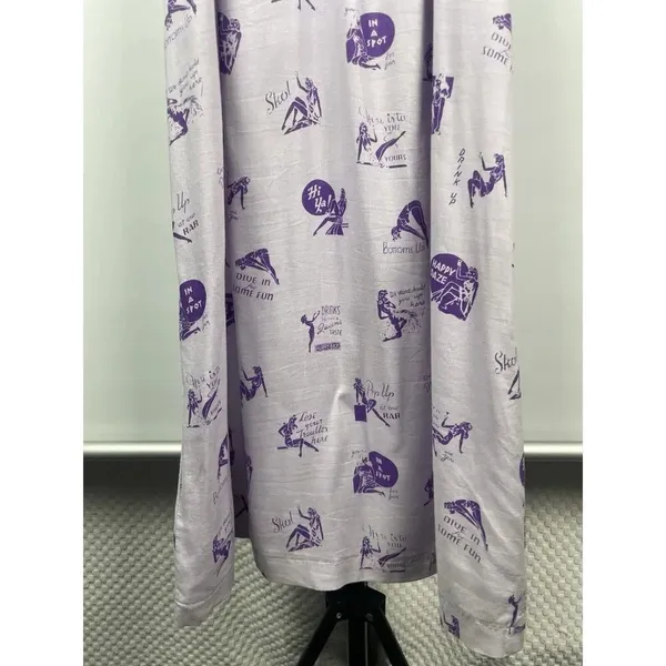 Lavender Milkmaid Pinup Novelty Cocktail Quirky‎ Print Flutter Sleeve Midi Dress - Image 4