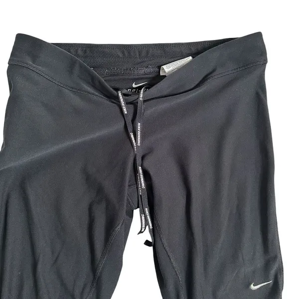 Nike DriFit Womens Medium Running Crop Leggings Capris Tights Black Activewear M - Image 4