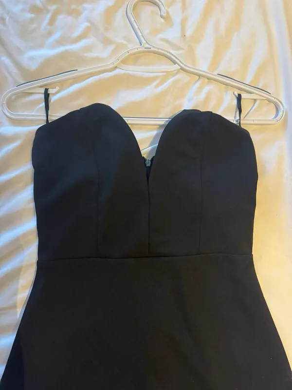 Strapless Black Mini Dress - Image 2