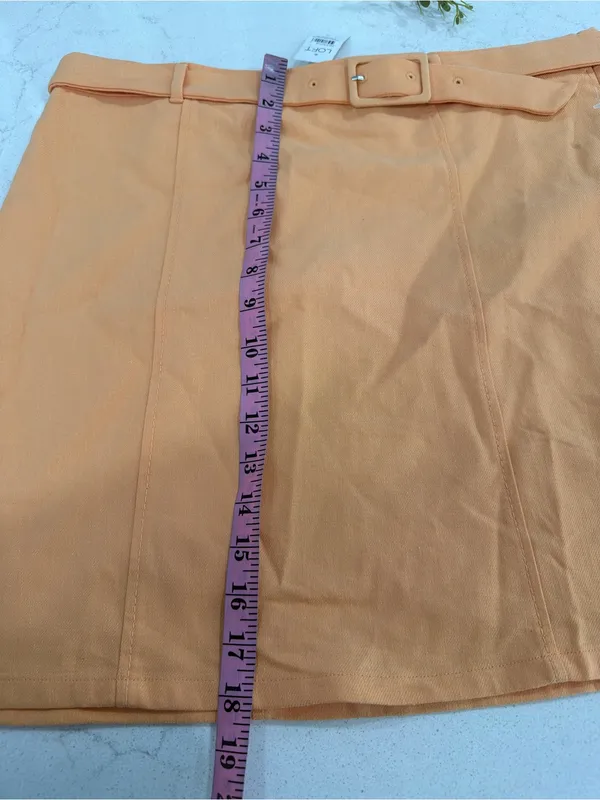 LOFT Peach Belted Mini Skirt - Image 6