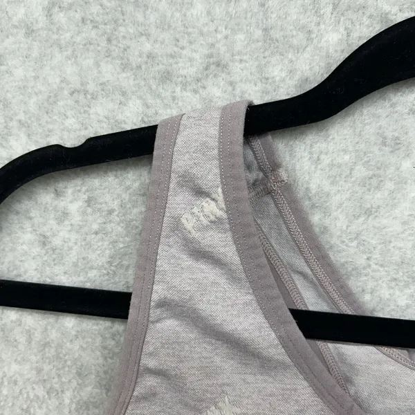 Victoria's Secret PINK Size L Sports Bra Purple Ombre Logo Racerback Seamless - Image 5