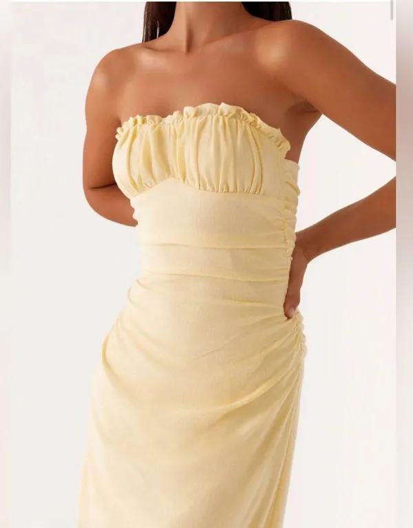 Peppermayo - Xena Gathered Maxi Dress - Yellow - Image 3