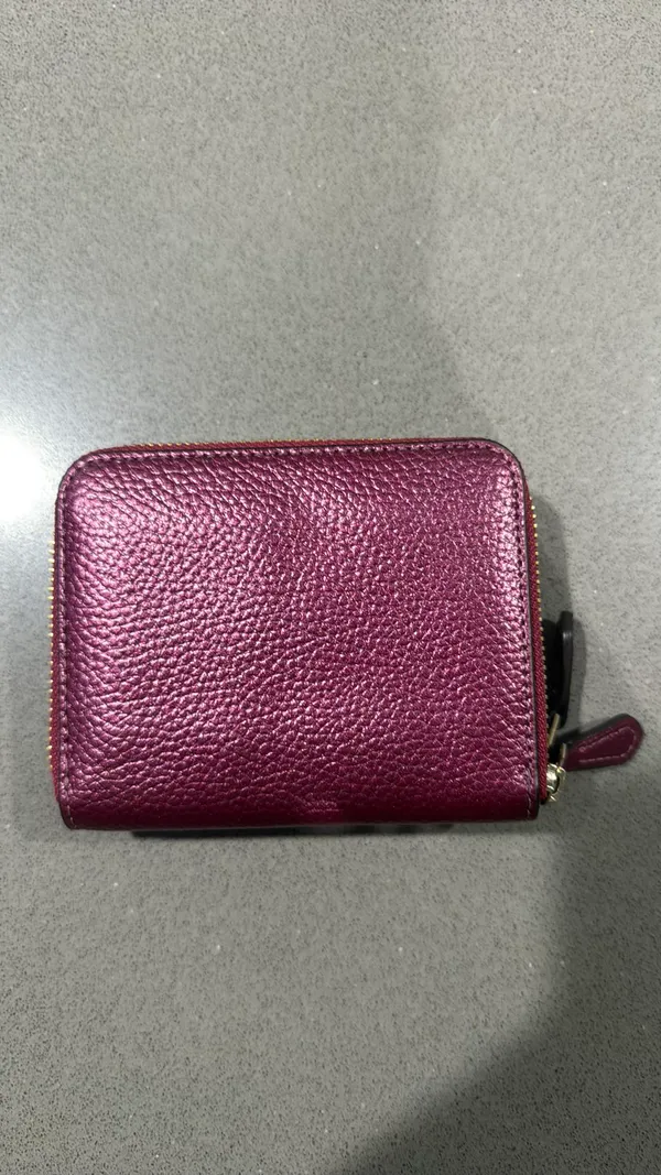 Metallic wine zip around Coach wallet - Image 6