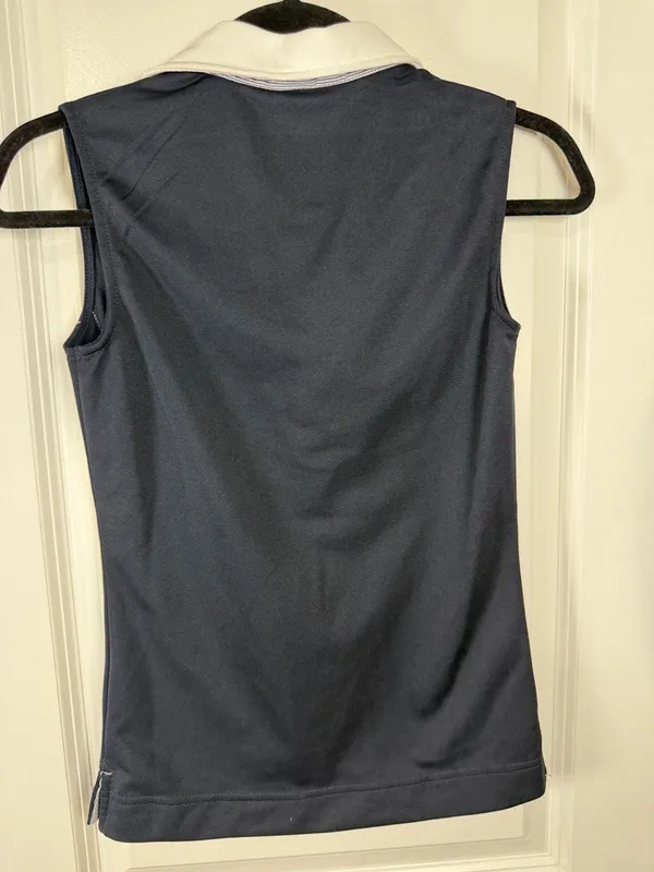 Daily Sports Women's Sleeveless Navy Golf Polo with Striped Trim - Image 5