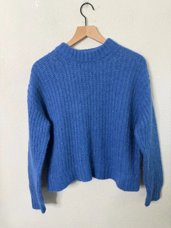 Sezane Jose Jumper Blue Alpaca Wool Womens Size M - Image 3