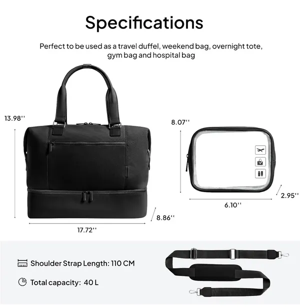 TOPEAST Travel Weekender Bag - Image 3