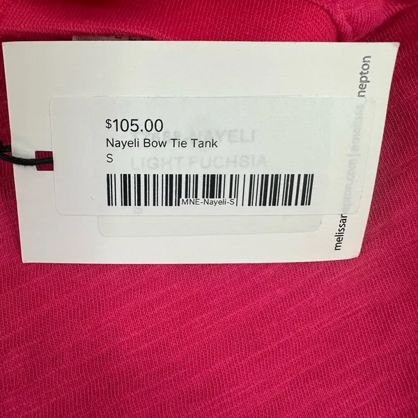 MELISSA NEPTON Nayeli Bow Tie Tank hot pink size small NWT - Image 5