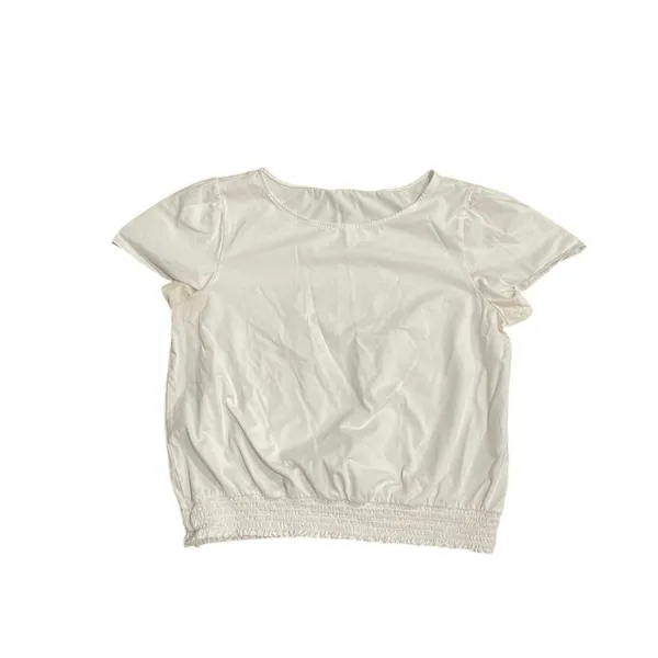 Ann Taylor Factory Short Flutter Sleeve Smoked Waist SZ M Peasant Boho Cottage - Image 2