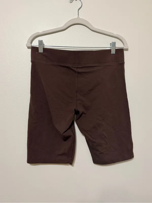 Nike Brown Biker Shorts Size Large Women’s Cotton Fall Athletic - Image 5