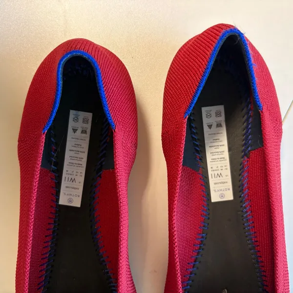 Rothy's The Point Women 11 Red Knit Pointed Toe Flat Washable Sustainable Shoe - Image 5